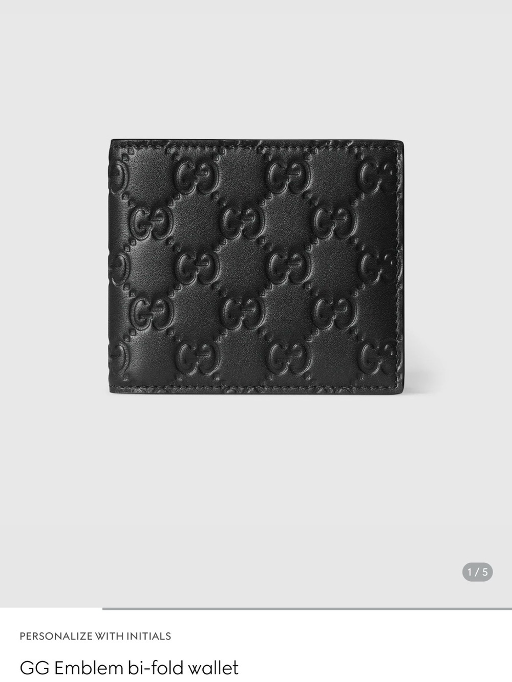 Gucci Black Embossed GG Leather Card Holder